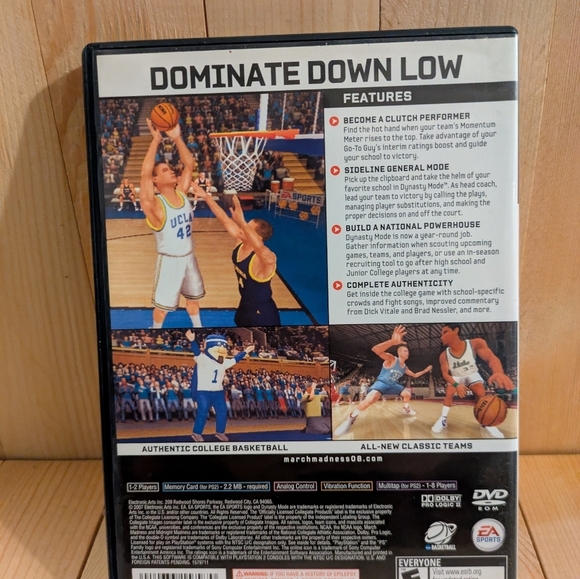 NCAA 08 March Madness for PlayStation 2 - Black Used - Picture 3 of 5